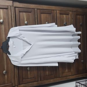 White V Neck w/ Collar tunic sz L